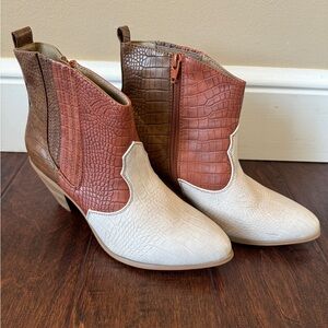 C. Comfort Est 1946 Womens Ankle‎ Boots Booties Multicolor Color Block Zip 7M